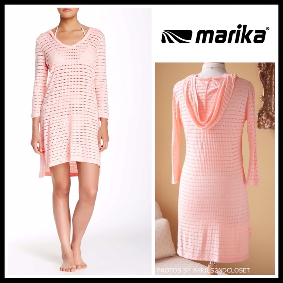 MARIKA SWIMSUIT COVERUP HOODIE TUNIC DRESS A3C - Picture 8 of 8